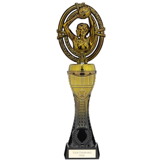 Maverick Heavyweight Netball Award Black & Gold 230mm