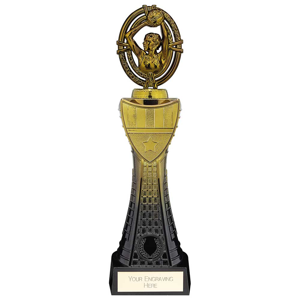 Maverick Heavyweight Netball Award Black & Gold 315mm