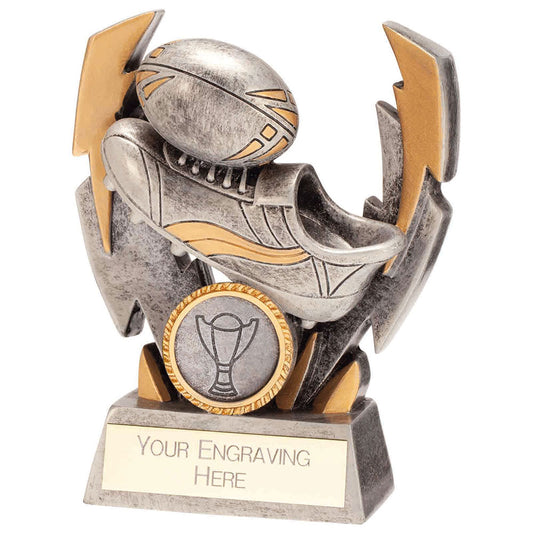 Flashbolt Rugby Resin Award Silver 120mm