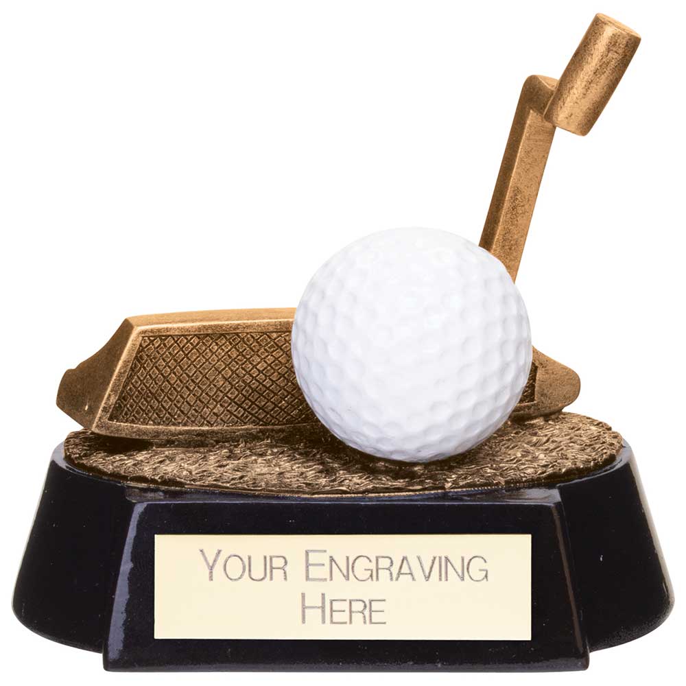 Fairway Golf Putter Award Antique Gold 100mm