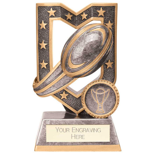 Apex Rugby Award Antique Silver 120mm