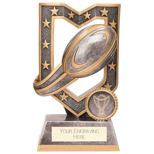 Apex Rugby Award Antique Silver 140mm