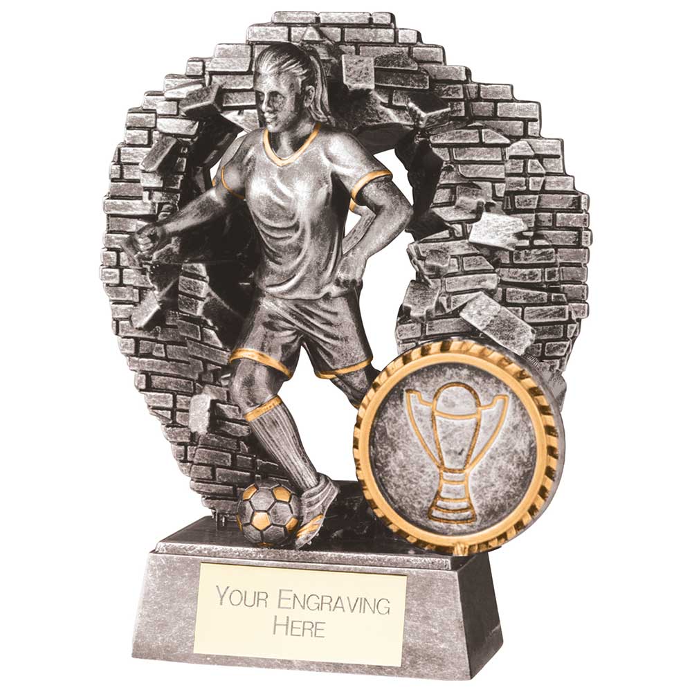 Blast Out Female Football Resin Award 110mm