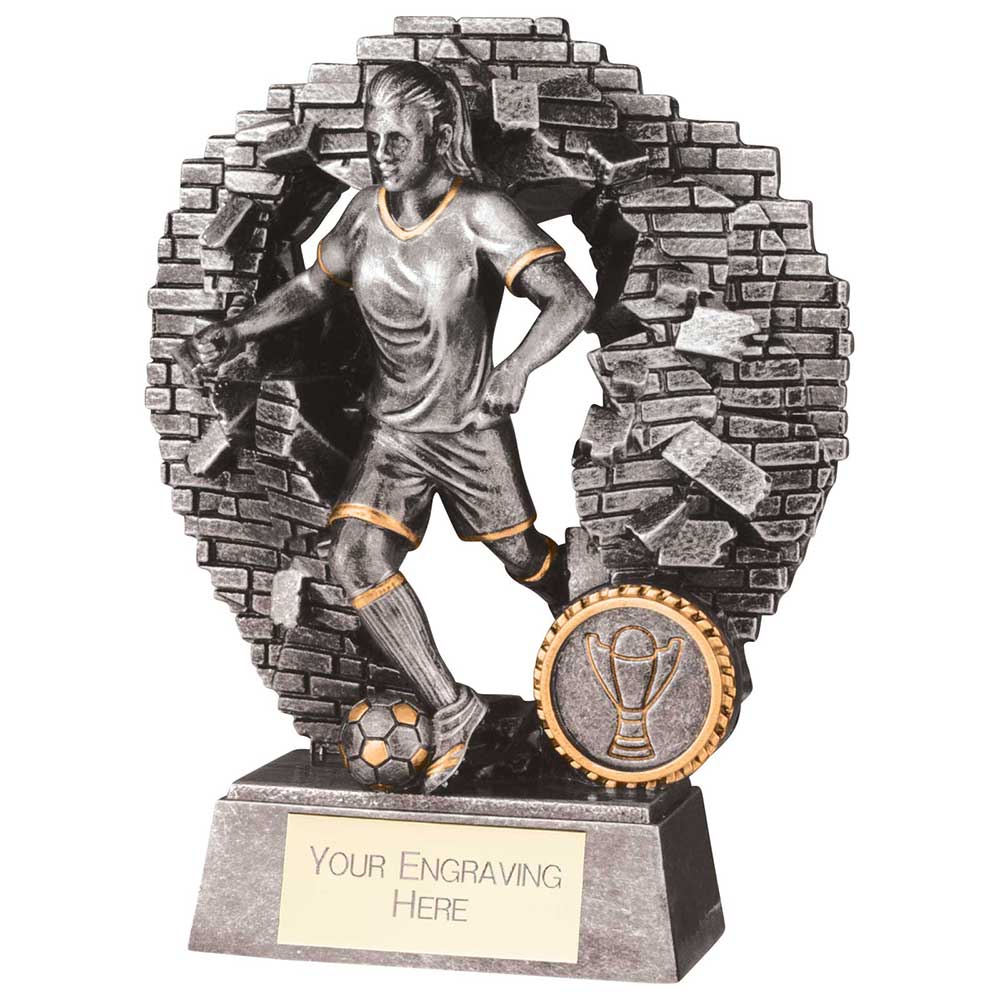 Blast Out Female Football Resin Award 160mm