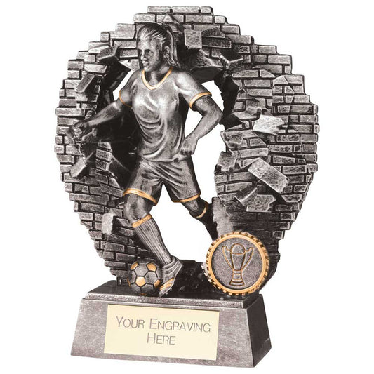 Blast Out Female Football Resin Award 190mm