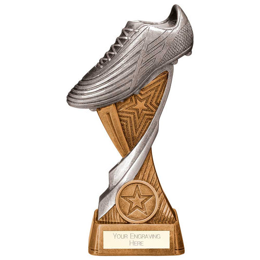 Screamer Football Boot Award Antique Gold & Silver 175mm