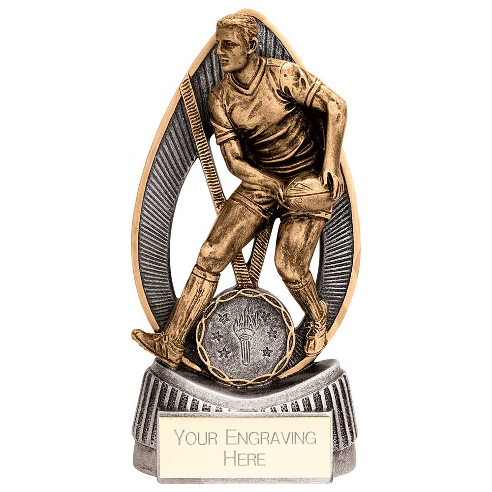 Havoc Rugby Male Award Antique Gold & Silver 150mm