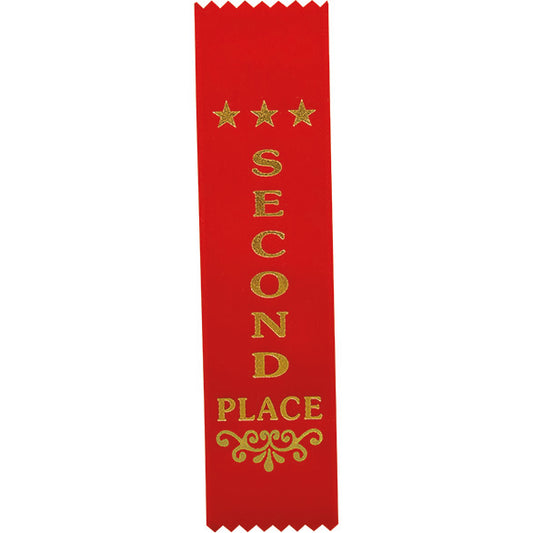 Recognition 2nd Place Ribbon Red 200 x 50mm