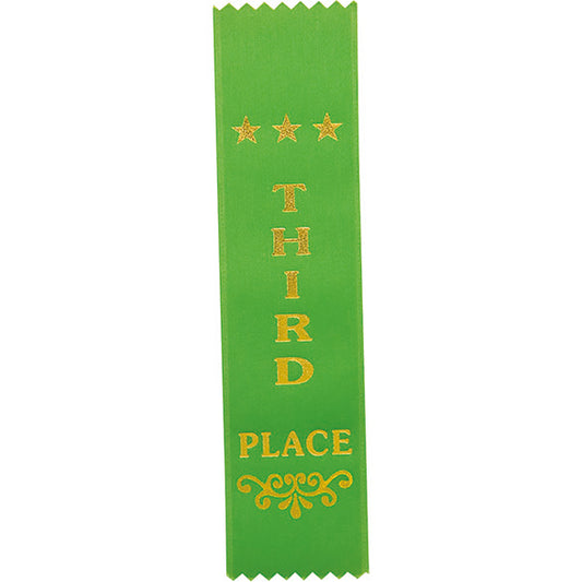 Recognition 3rd Place Ribbon Green 200 x 50mm