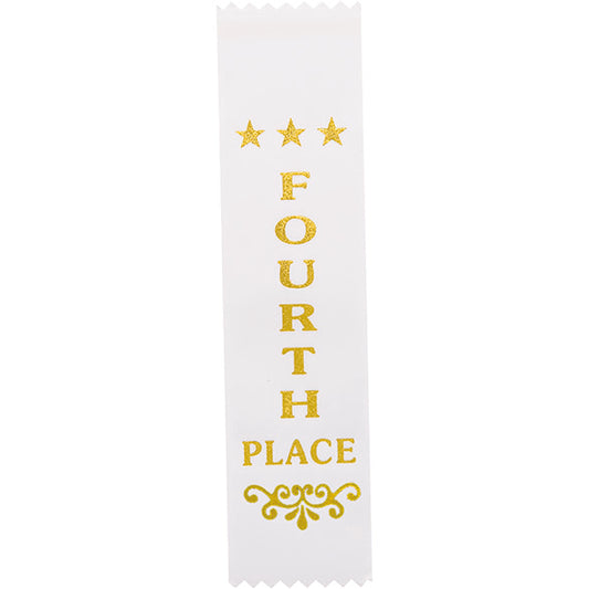 Recognition 4th Place Ribbon White 200 x 50mm