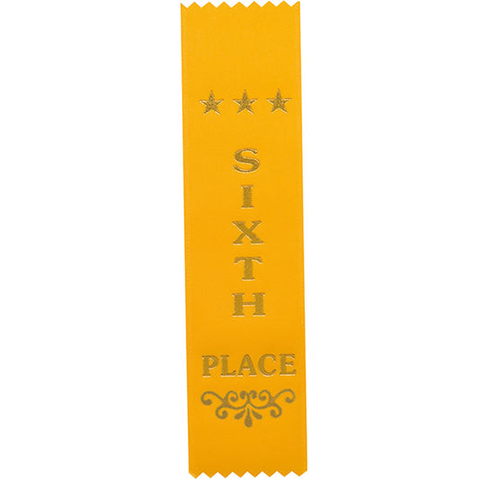 Recognition 6th Place Ribbon Yellow 200 x 50mm