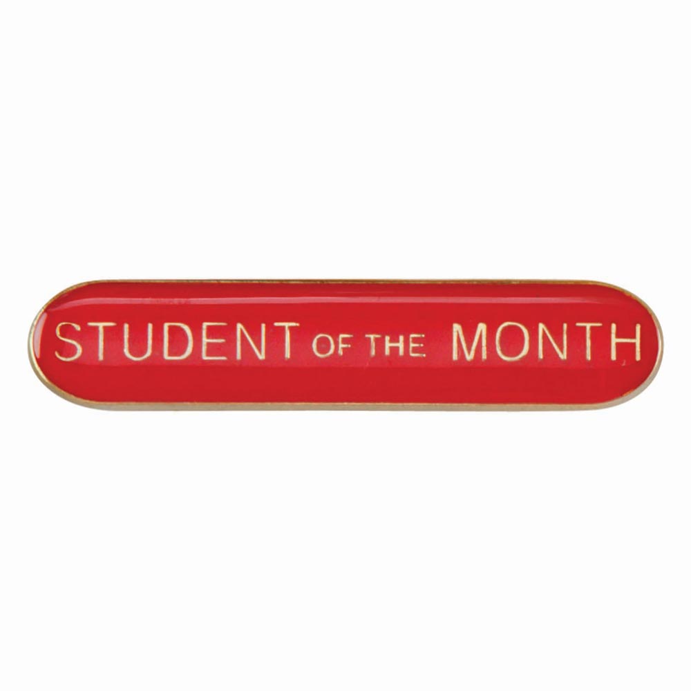 Scholar Bar Badge Student of Month Red 40mm