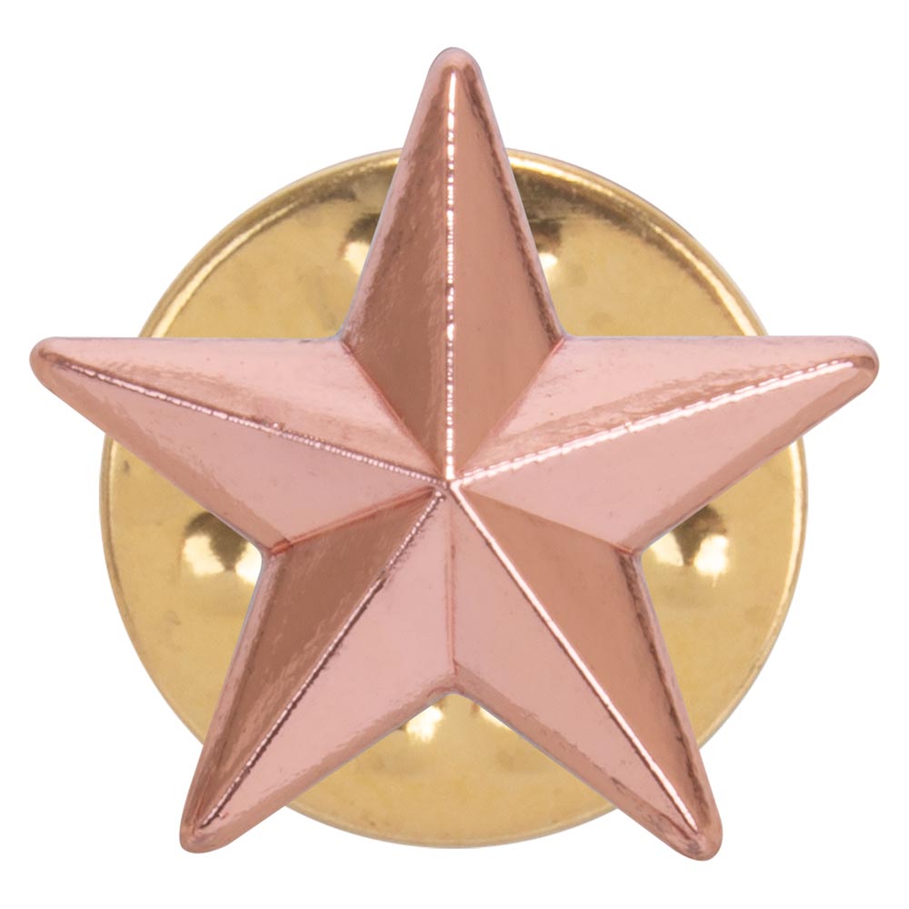 3D Bronze Star Pin Badge 12mm