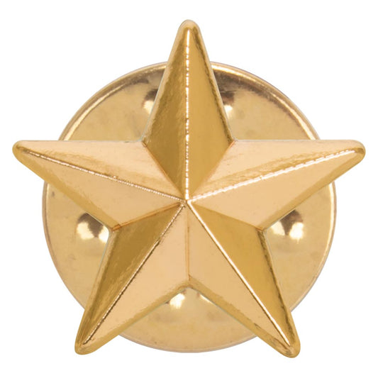 3D Gold Star Pin Badge 12mm