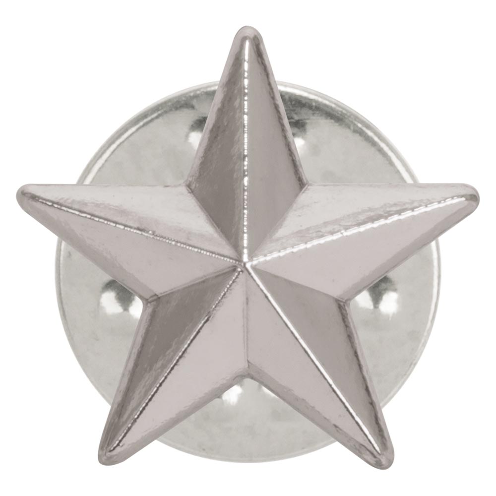 3D Silver Star Pin Badge 12mm