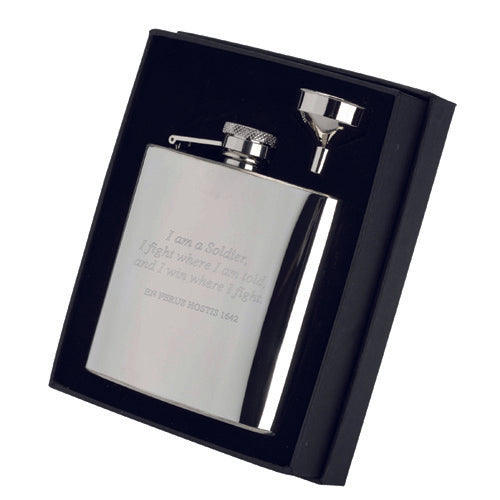 6 Oz Stainless Steel Hip Flask With Captive Top - 4.25In