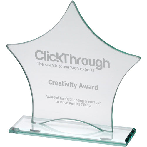 Jade Glass Star Plaque (6Mm Thick) - 5.5In