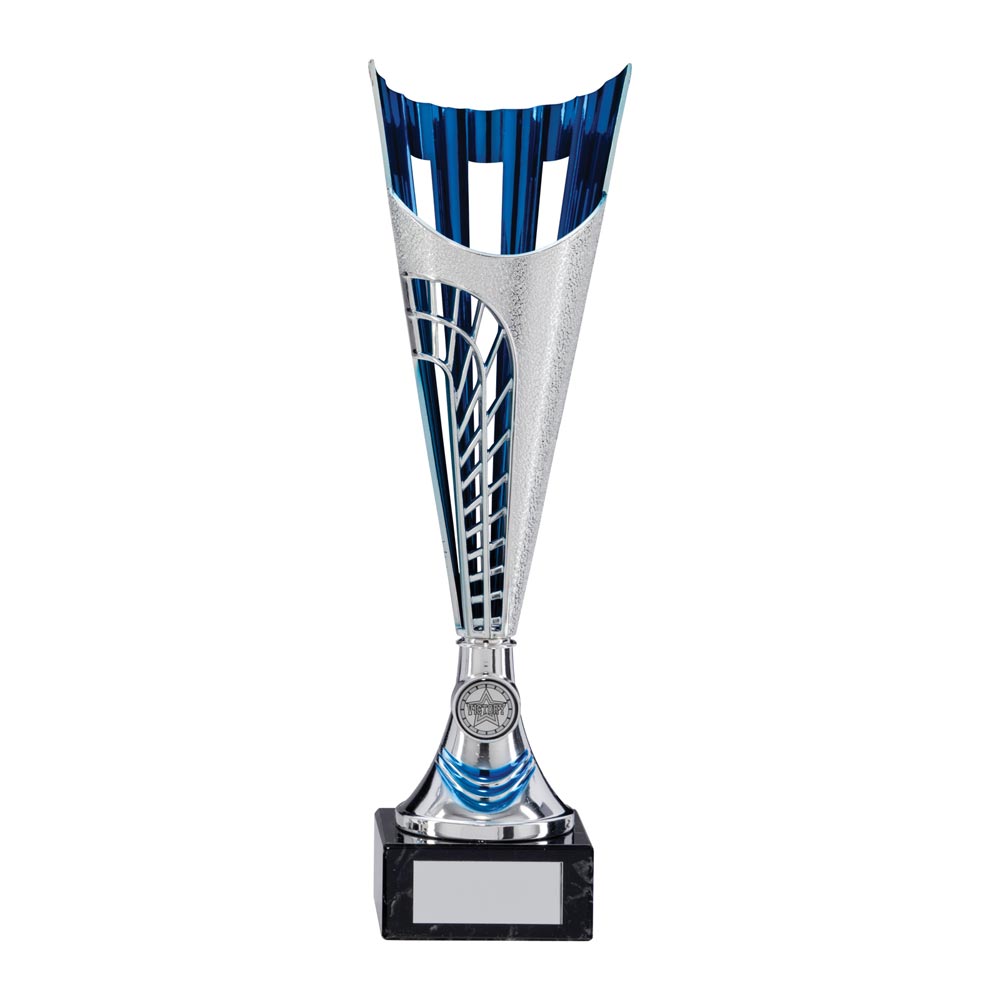 Garrison Plastic Laser Cut Cup Silver & Blue 350mm