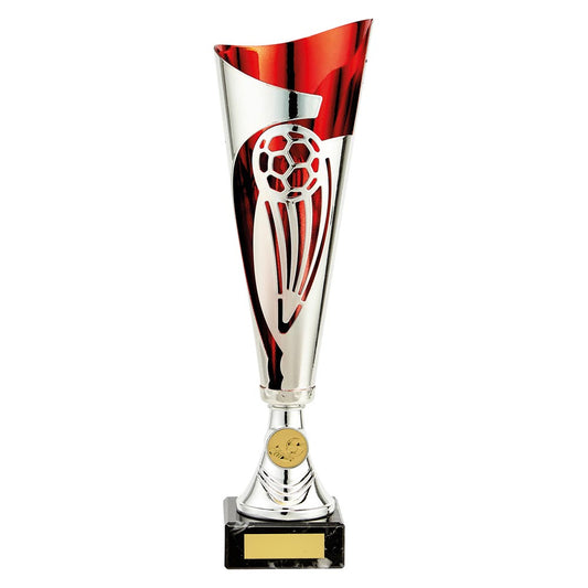 Champions Football Cup Silver & Red 340mm