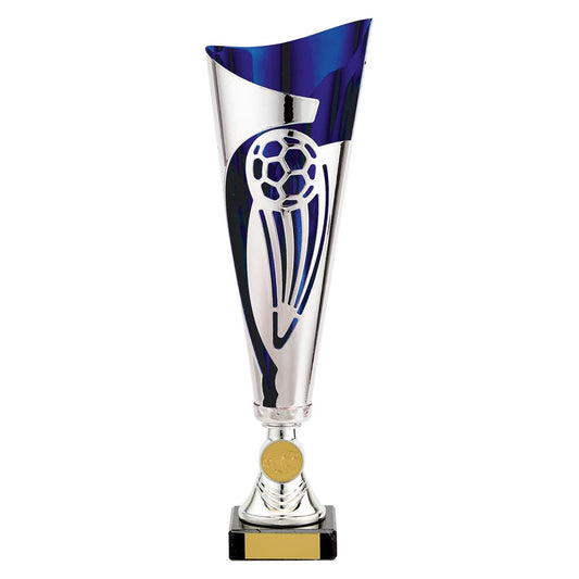 Champions Football Cup Silver & Blue 325mm