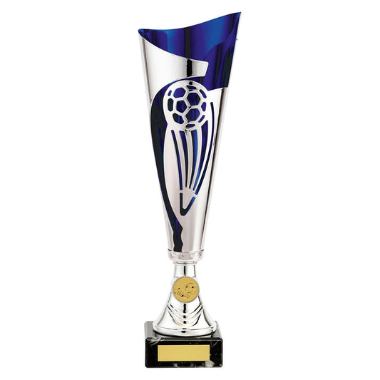 Champions Football Cup Silver & Blue 340mm