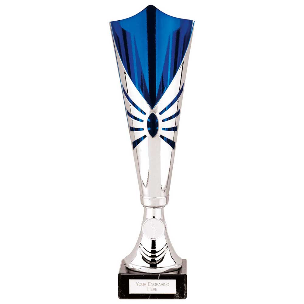 Trident Laser Cup Silver & Blue 345mm