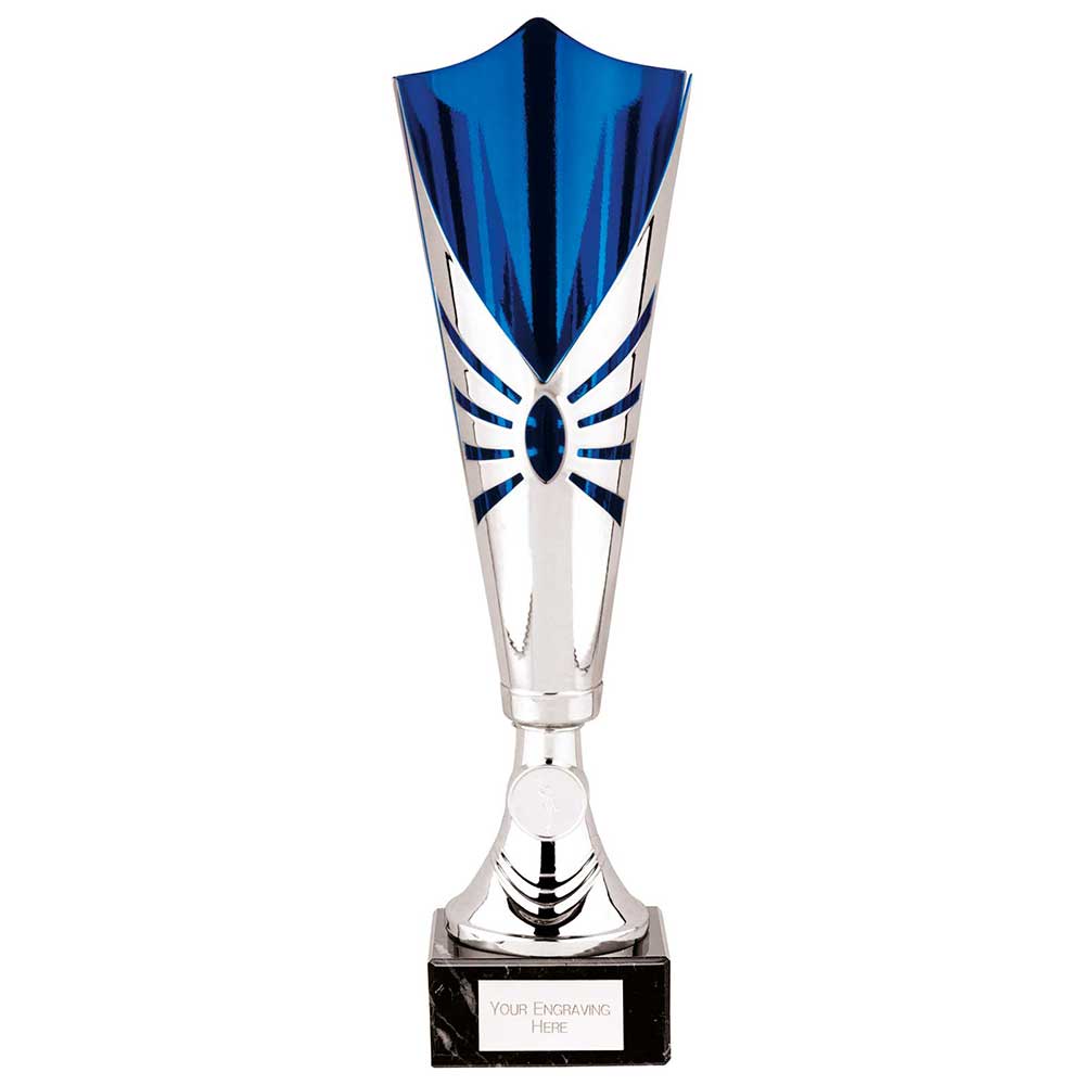 Trident Laser Cup Silver & Blue 360mm