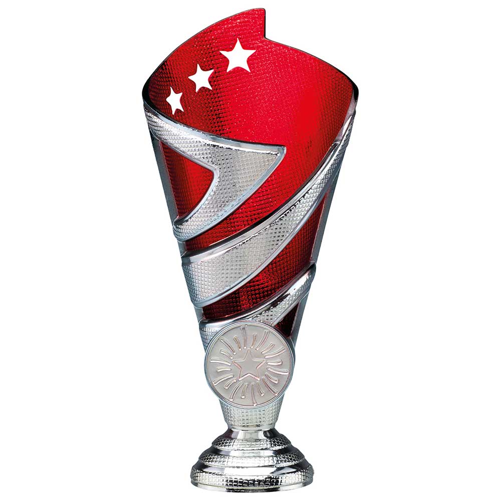 Hurricane Multisport Plastic Cup Silver & Red 170mm