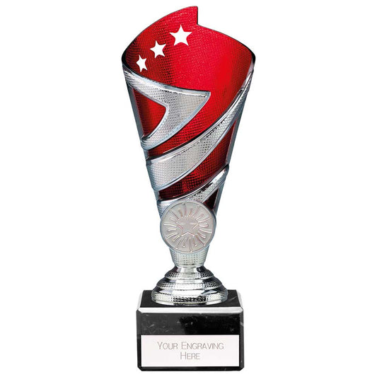 Hurricane Multisport Plastic Cup Silver & Red 185mm