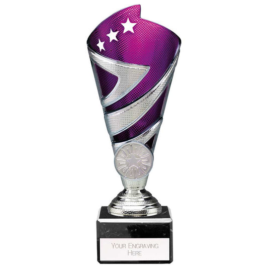 Hurricane Multisport Plastic Cup Silver & Purple 185mm