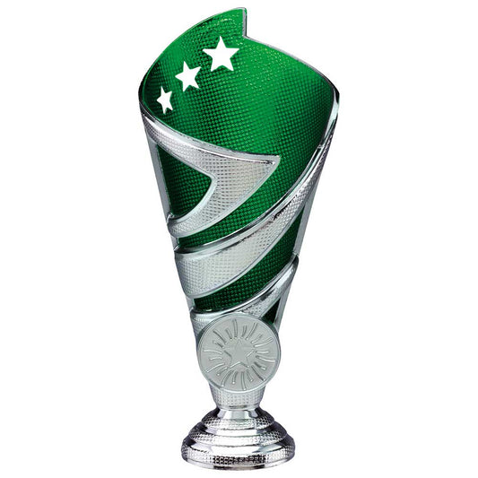 Hurricane Multisport Plastic Cup Silver & Green 170mm