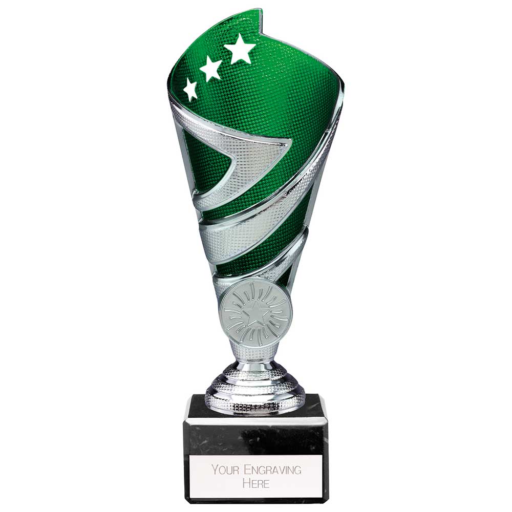 Hurricane Multisport Plastic Cup Silver & Green 185mm