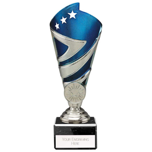 Hurricane Multisport Plastic Cup Silver & Blue 185mm