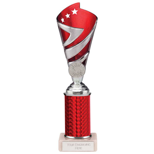 Hurricane Multisport Plastic Tube Cup Silver & Red 245mm