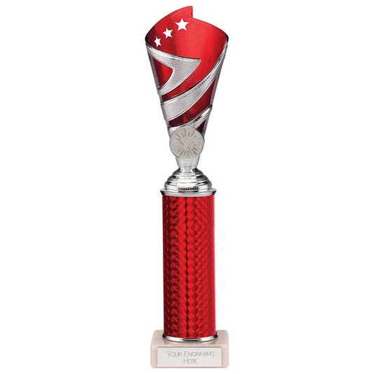 Hurricane Multisport Plastic Tube Cup Silver & Red 295mm