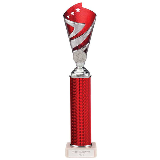 Hurricane Multisport Plastic Tube Cup Silver & Red 320mm