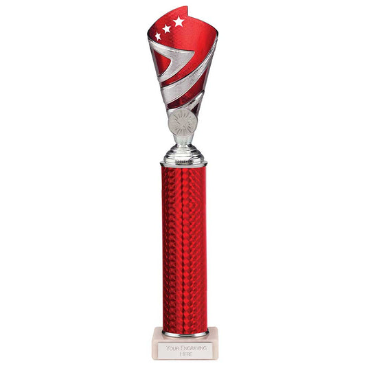 Hurricane Multisport Plastic Tube Cup Silver & Red 350mm