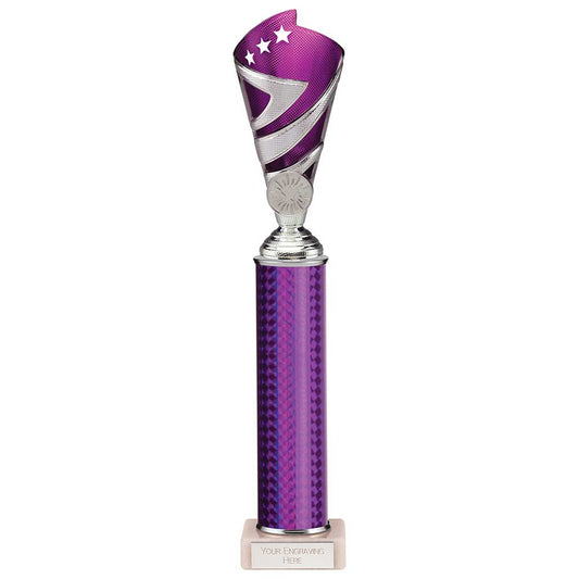 Hurricane Multisport Plastic Tube Cup Silver & Purple 350mm