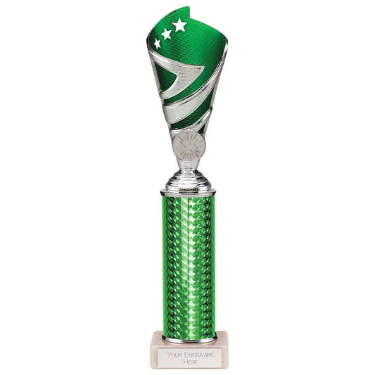 Hurricane Multisport Plastic Tube Cup Silver & Green 295mm