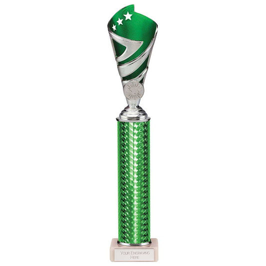 Hurricane Multisport Plastic Tube Cup Silver & Green 350mm