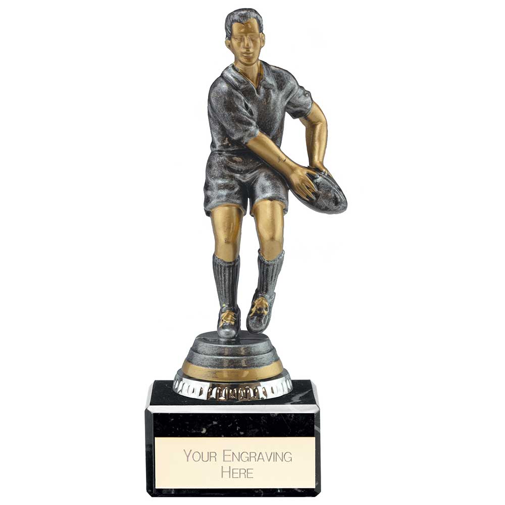 Cyclone Rugby Player Male Antique Silver 165mm