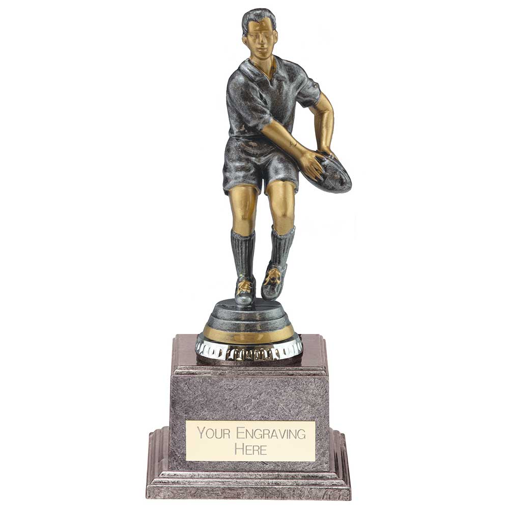 Cyclone Rugby Player Male Antique Silver 185mm