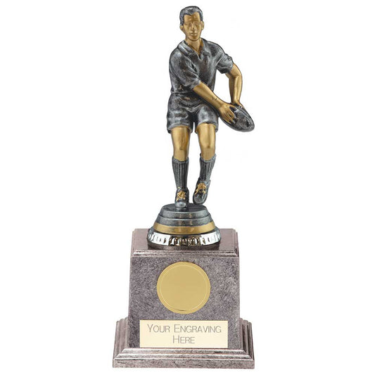 Cyclone Rugby Player Male Antique Silver 205mm