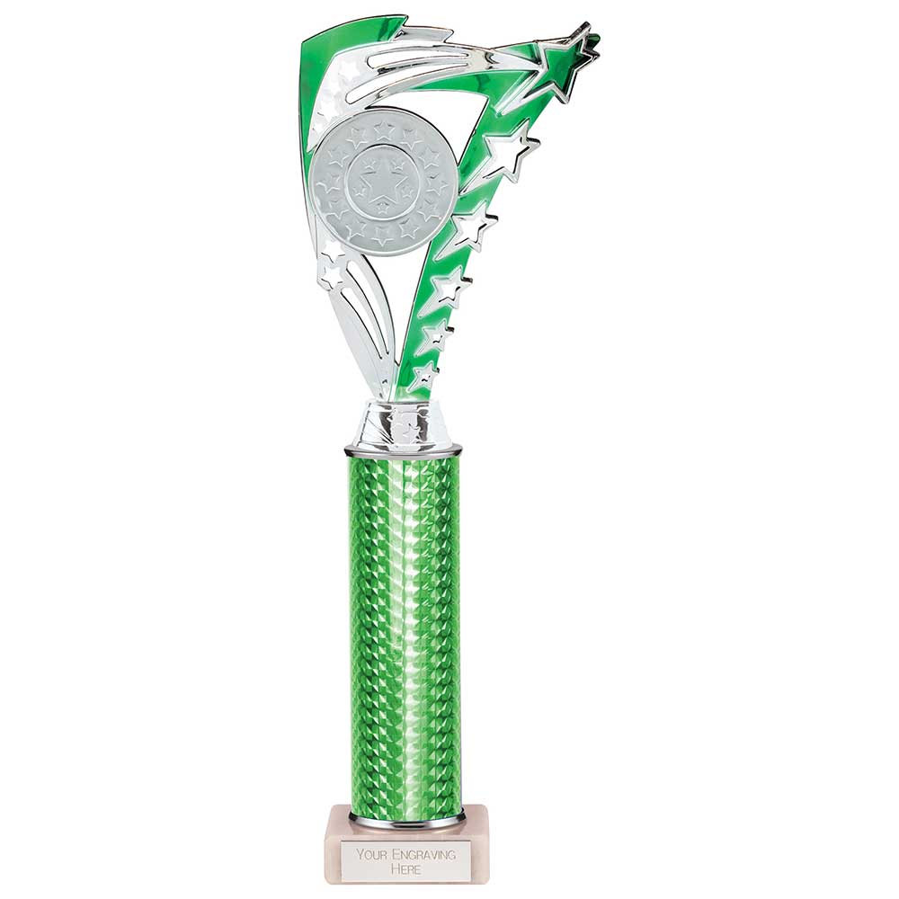 Frenzy Multisport Tube Trophy Silver & Green 340mm